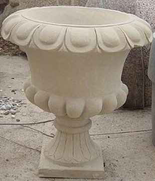 Garden flower pot with polished or honed surface finish