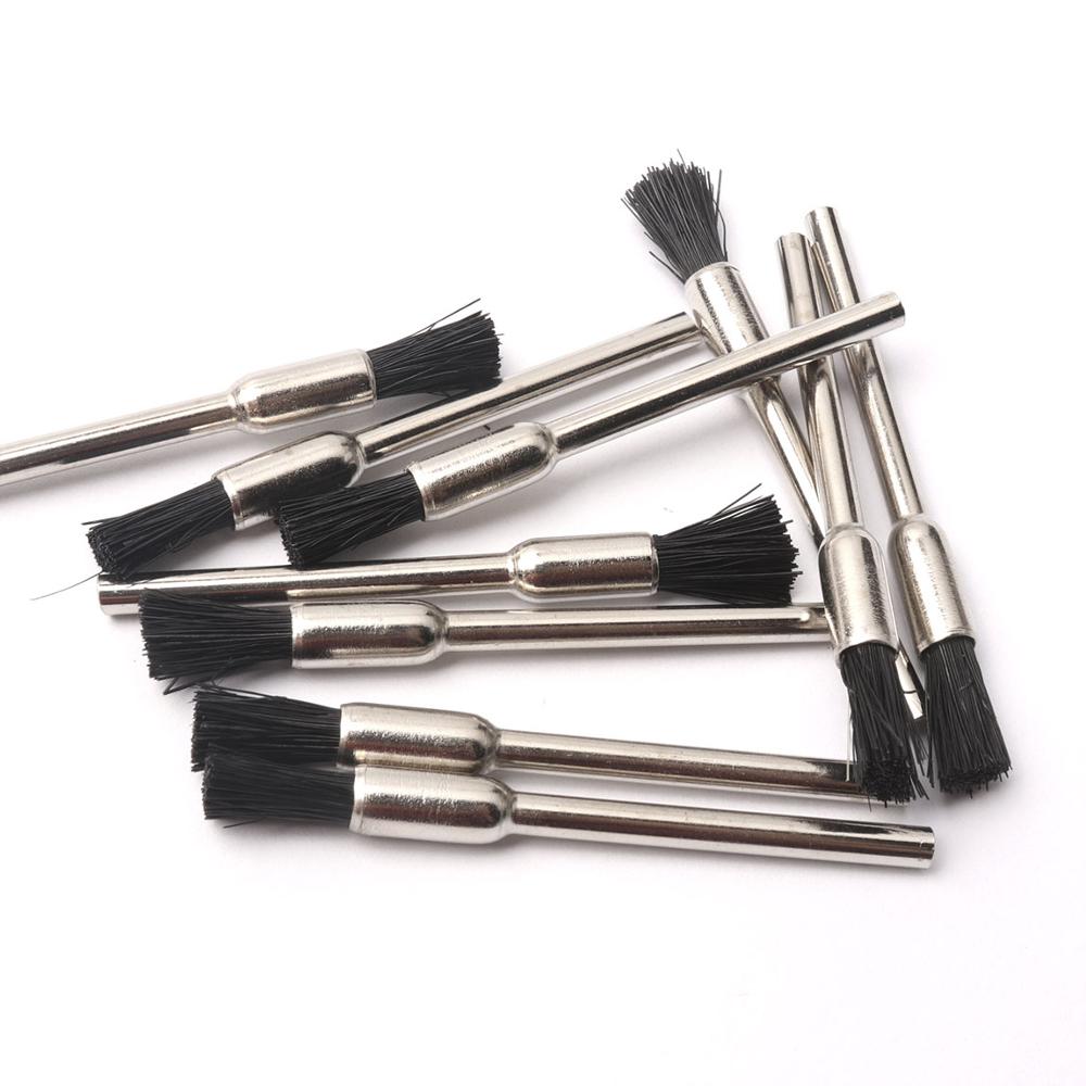 10Pcs 3mm Shank Dremel Accessories Nylon Dremel Wire Brush Polishing Brush Buffing Wheel Nylon Brushes for Dremel Rotary Tools