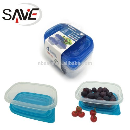 Eco-friendly Plastic Food-grade Take-away Rectangle Lunch Kit with lid 6072