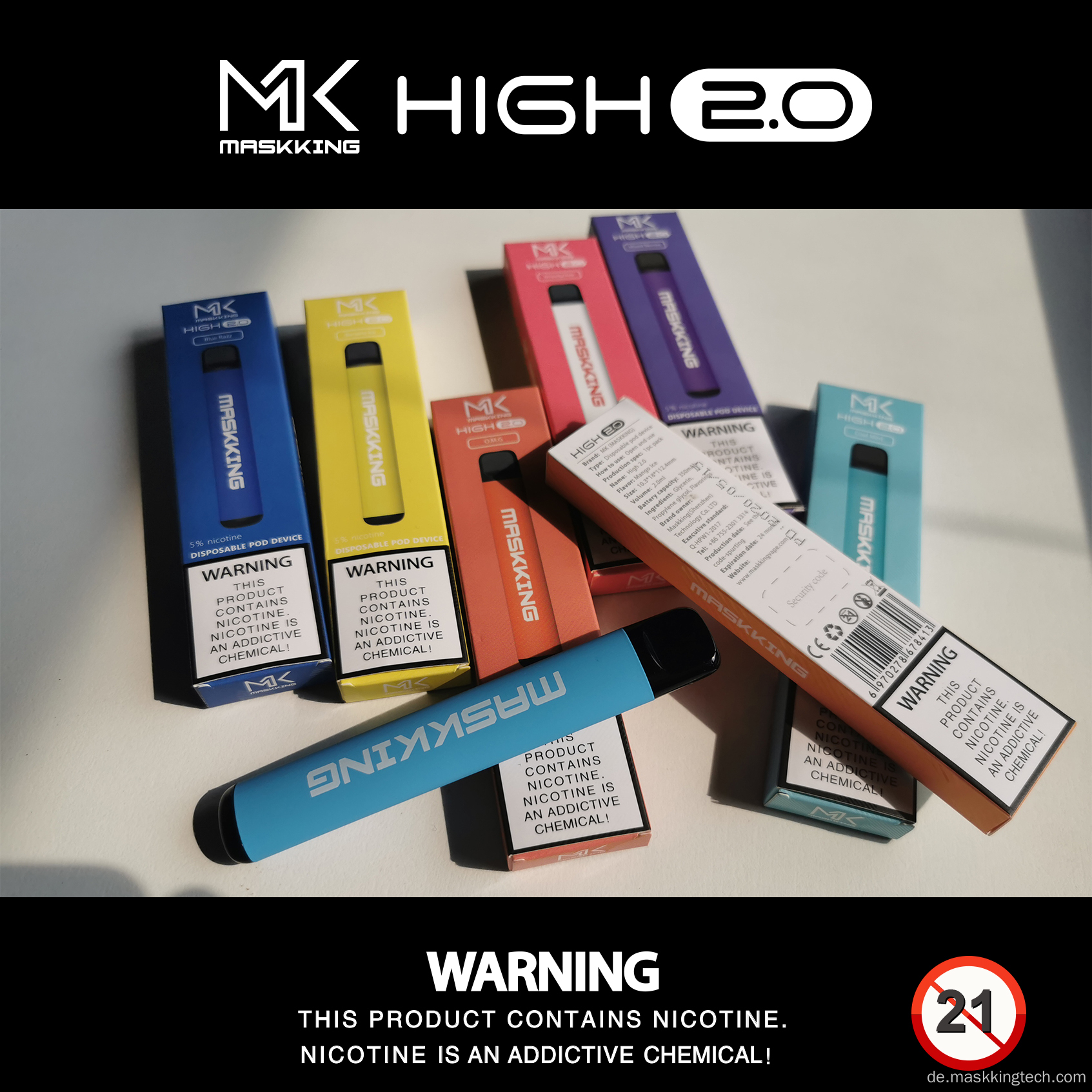 2020 Großhandel Maskking Fruit Flavours Disaposable Ecigs