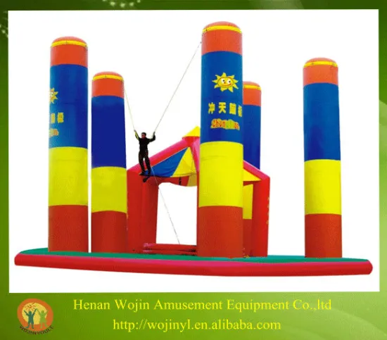 exciting inflatable five pillars bungee jumping fantastic sport game for adults