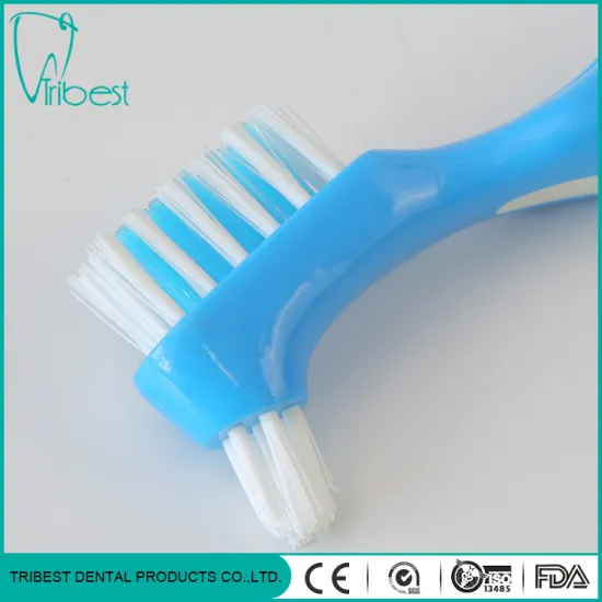 Disposable Blue Denture Double Side Toothbrush