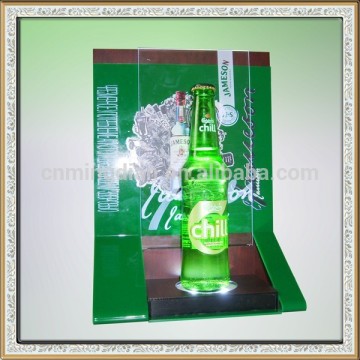 led bottle display with mirror design,led wine bottle display rack