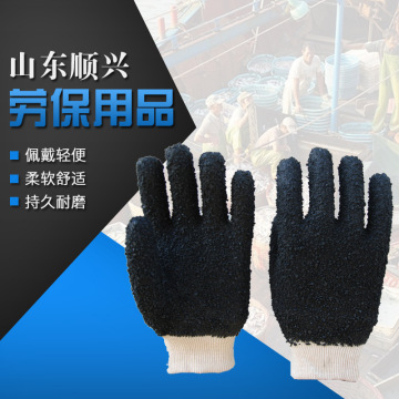 Jersey Liner doble recubierto con guantes de manejo de productos químicos de PVC negro