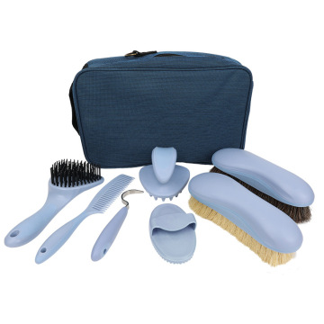 MOFESIPI Horse Grooming Kit: Tack Room Supplies Set with Massage Curry, Hard and Soft Brush, Sweat Scraper, Bathing Sponge, and Combs