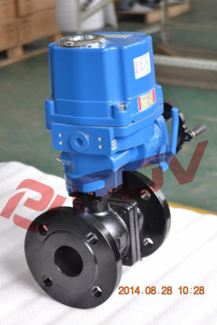 Carbon steel 2 way flange 380v1 inch ball valve explosionproof