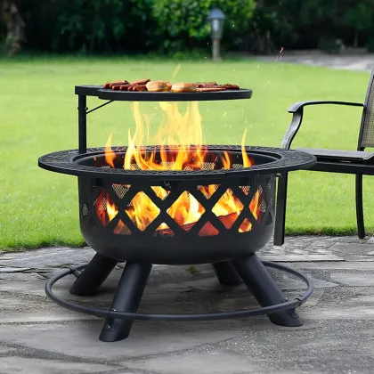 Charcoal Wood Fire Grill Stove for Outdoor BBQ and Fire Pit