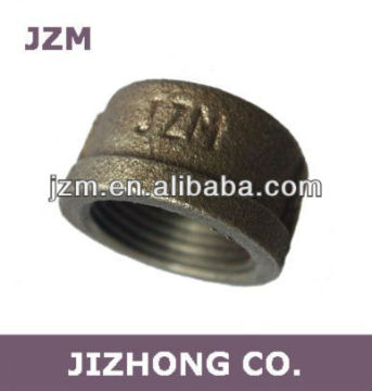 Black and Galvanized Iron Round End Caps Threaded BSP
