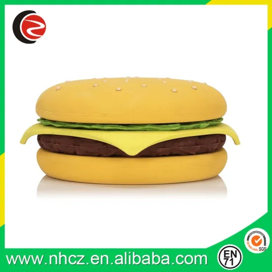 2017 Creative funny hamburger rubber eraser