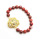 Red Jasper 8MM Round Beads Stretch Gemstone Bracelet with Diamante alloy Lion Head Piece