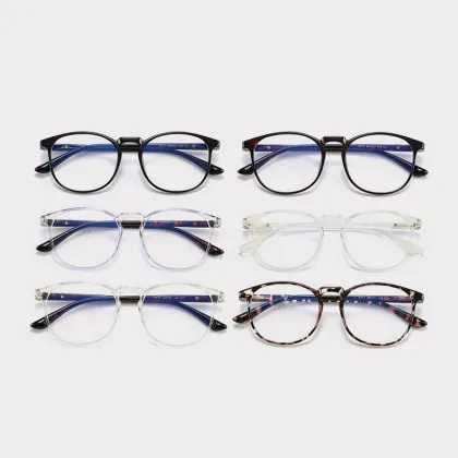 XUEDIAO Retro Round Frame Anti-Blue Ray Computer Glasses for Men and Women