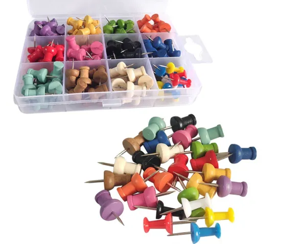 Hot Sell Transparent Colors Office Plastic Decorative Push Pins for Fixing Paper or Map