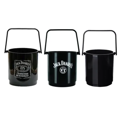 High Quality Custom Logo 38oz Round Plastic PS Bacardi Ice Bucket