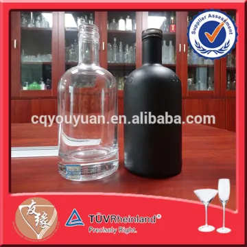 Round Empty Clear Spirit Glass Bottle Color Glass Bottles 750ML Spirit