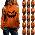 Costumes d&#39;Halloween pour les femmes T-shirt surdimensionné lâche décontracté