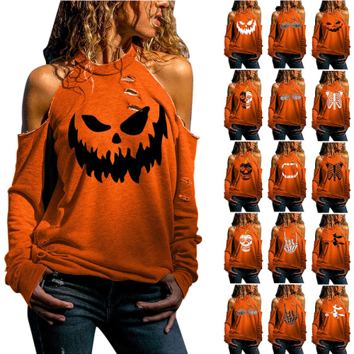 Costumes d'Halloween pour les femmes T-shirt surdimensionné lâche décontracté