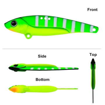 Newmajor Vibration Vib Fishing Lure-ベース用のトレブルフック​​付きメタルスピナースプーンベイト