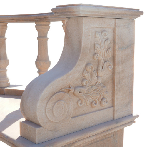 Hand-Carved Stone Bench Durable Outdoor Seating