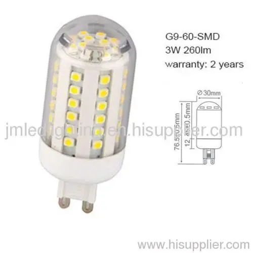 Manufacturer 3w G9 Led Lights Bulbs 260lm Plastic 