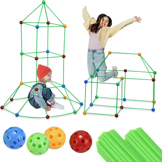 STEM Educational Play Game Toys: Kids' DIY Castle, Tunnel, Tent, Polygon Ball, and Glow-in-the-Dark Fort Building Kit