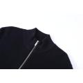 Cardigan extensible tricoté à col montant et zip intégral pour hommes