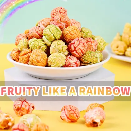 Multi-Flavored Rainbow Popcorn: Popular Snack Food Imported from China