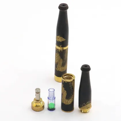 High-end new products hot sale ebony carved dragon style ebony cigarette holder