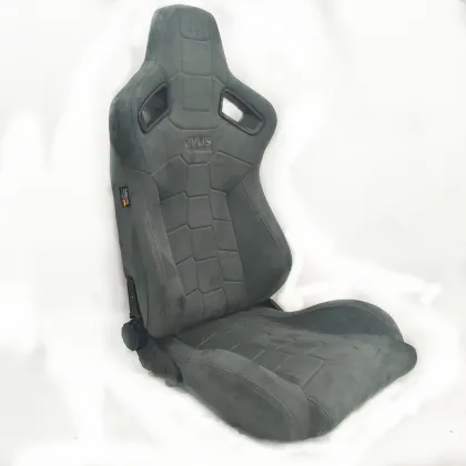 Adjustable Gray PVC leather universal racing car seats