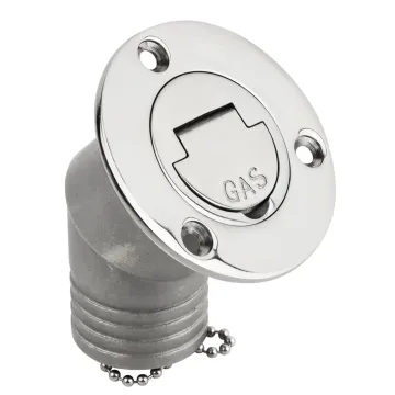 Stainless Steel 316 Marine Boat Yacht Hardware: 45 Degree Filler for Gas, Diesel, Fuel, and Waste Water Deck