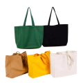 Canvas Embroidered Tote Bag With Pockets And Zipper