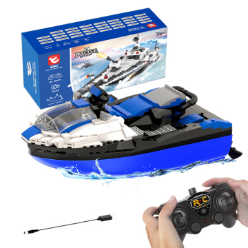 DIY High Speed RC Boat Building Blocks Toy with Educational Bricks for Gift - Perfect for Pool Play