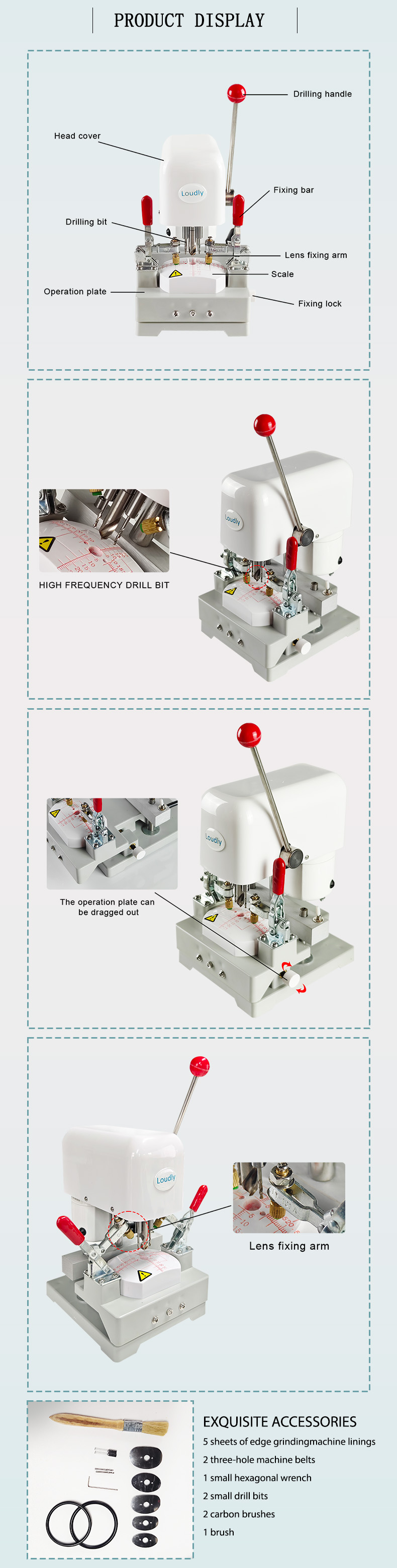 Th-180b Optical Lens Drilling Machine For Glasses Lens Pattern Drilling ...