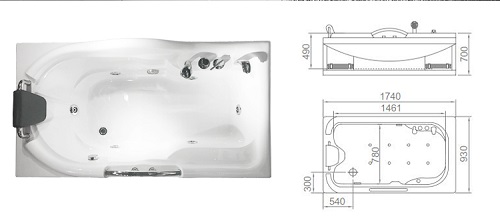 powerful jacuzzi massage bathtub