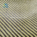 Twill lightweight aramid carbon hybrid fiber fabric yellow