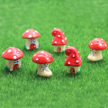 Hot Selling Cute Mini 3D Cute Red Mushroom House Shape Resin Beads 100pcs Newest Pretty Fashion Resin Charms for Decors