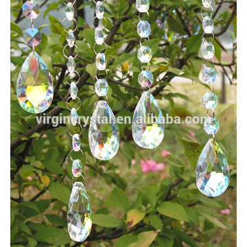 Octagon beads string strands glass acrylic crystal beads curtain for home indoor decoration