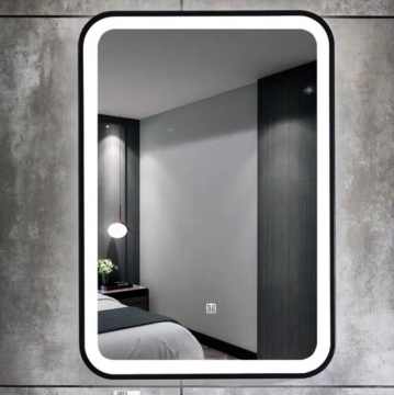 Copper-free Silver Mirror with Black Brushed Aluminum Frame