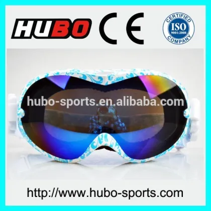 2014 colorful ski goggles, anti fog snow goggles, custom printed ski goggles