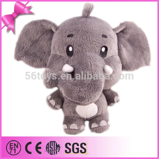 custom plush toy elephant with long nose soft grey elephant plush soft toy