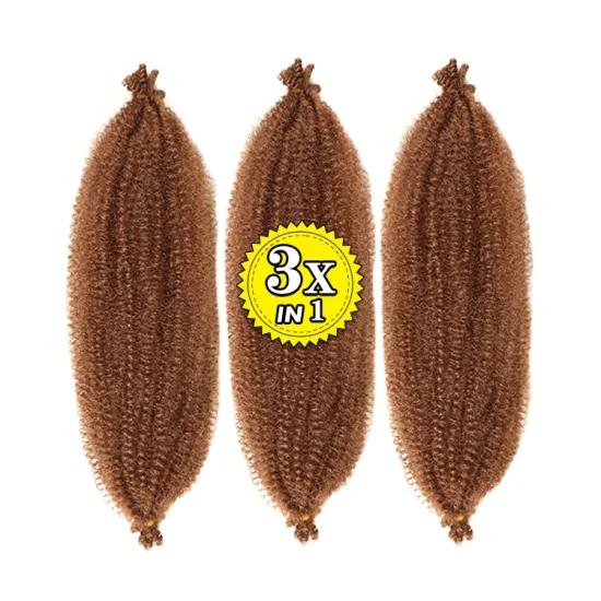 Fast Delivery 3X Afro Spring Twist Kinky Curl Attachments Crochet Ombre Wholesale Expression Synthetic Braiding Hair