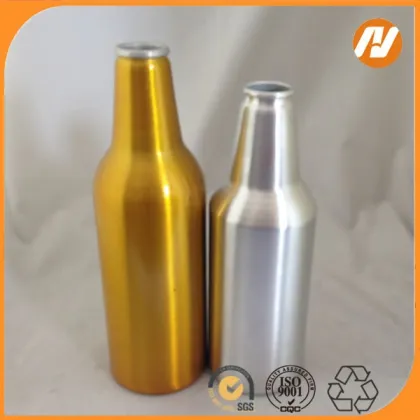 Metal printing empty clear beer bottles