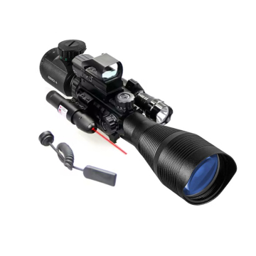 4-in-1 Combo Scope 4-12X50EG Tactical Sight with Red Laser, Flashlight, and Red Green Dot Sight