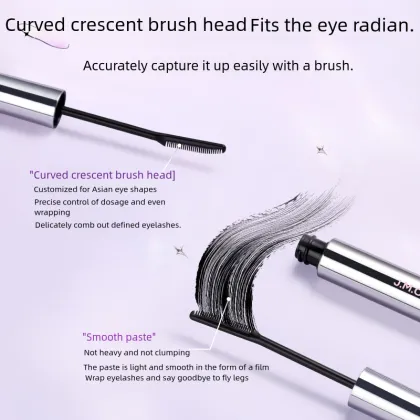 Long-Lasting Waterproof Mascara with Curled Brush and Smudge-Proof Formula