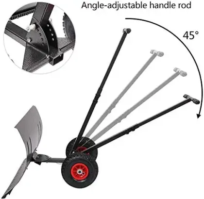 Adjustable Blade Path Snowboard Snow Shovel with Pneumatic Wheel