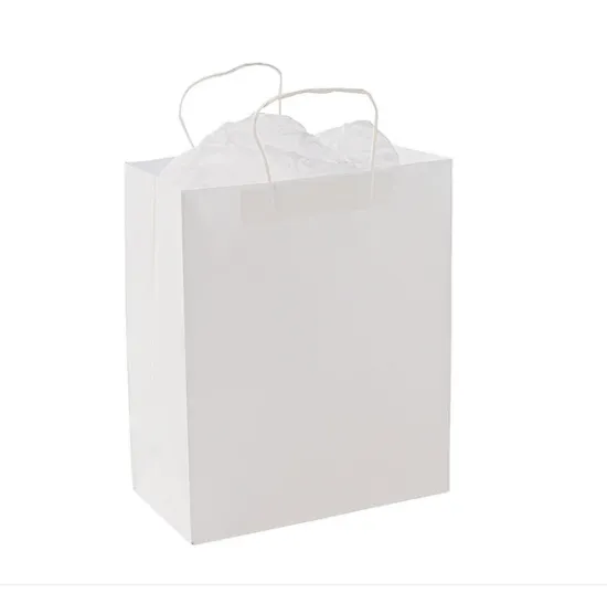 White Kraft Paper Bag With Handle