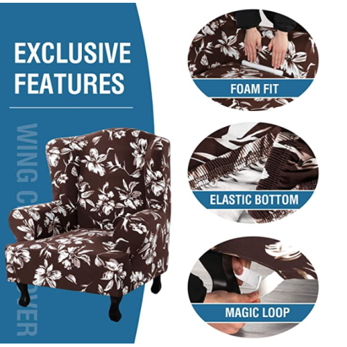 Printed Wing Chair Cover Furniture Cover