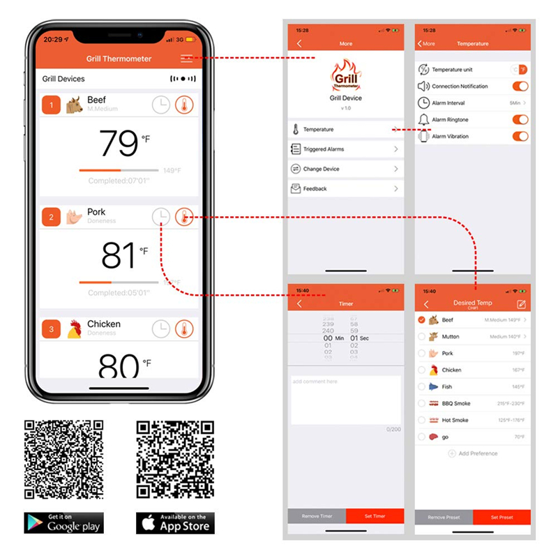 Bluetooth 5 0 Wireless Digital Meat Thermometer 6