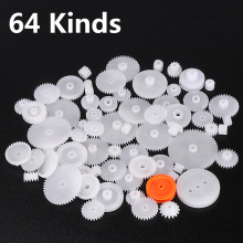 64 Kinds Plastic Shaft Single Double Layer Crown Worm Gears Motor Wheels M0.5 for Toys Robot DIY
