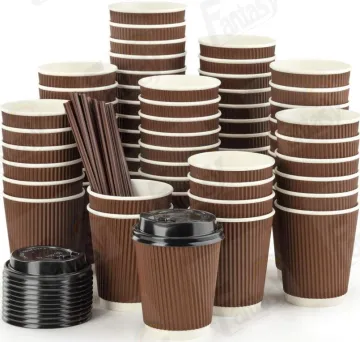 Ripple Wall Cup Printed Disposable Paper Coffee Cups