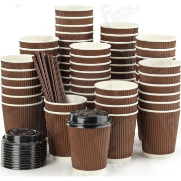Ripple Wall Cup Printed Disposable Paper Coffee Cups